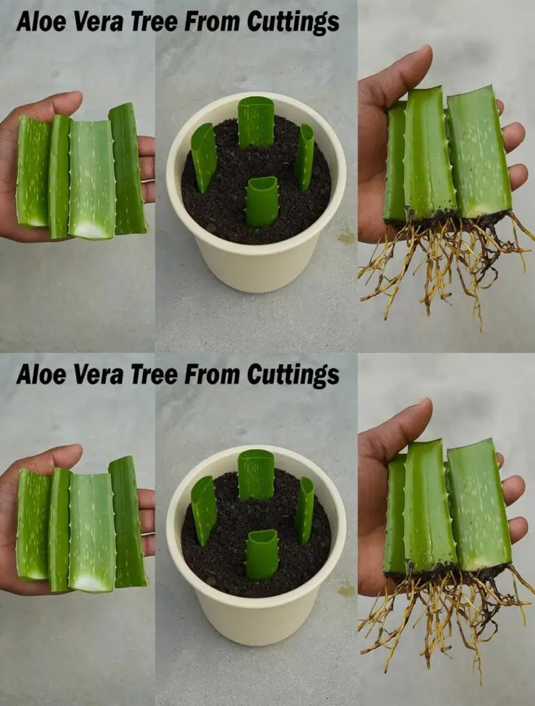 Werfen Sie einen Baum von Aloe Vera aus Blattschneidern