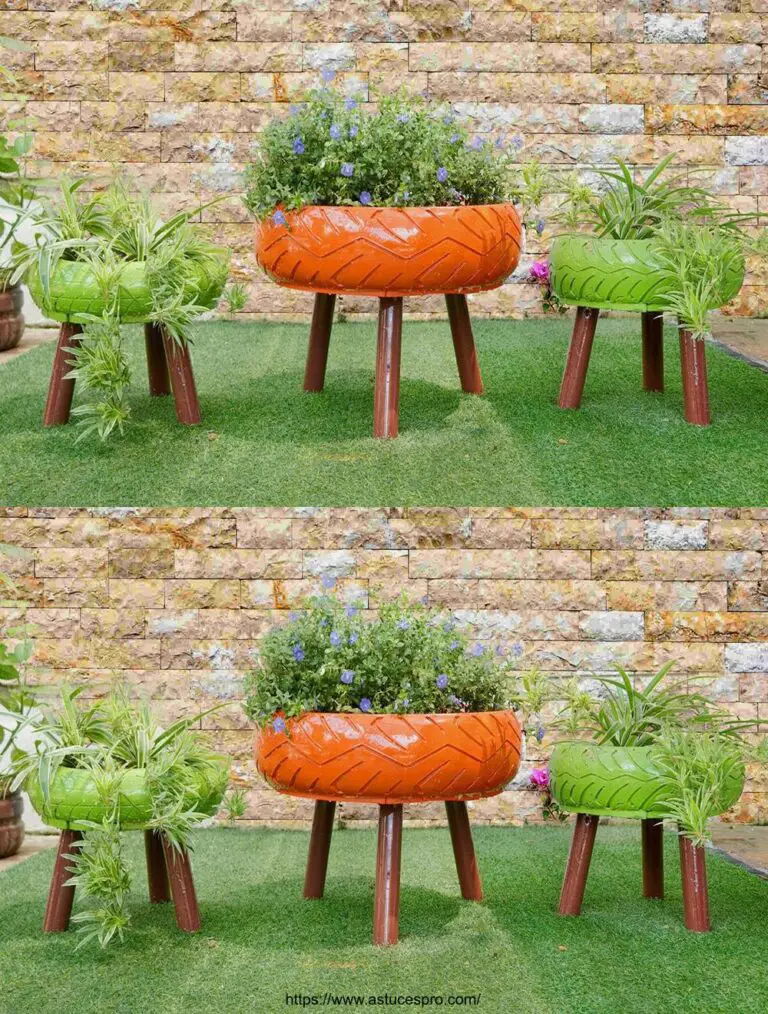 Verwendete Reifen in schöne Blumengläser für Ihren kleinen Garten oder Balkon!