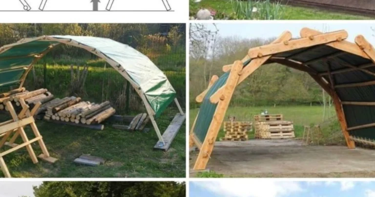 Einfache Holzbogenkonstruktion: Stabiler DIY-Unterstand für Garten, Carport und Lagerzwecke