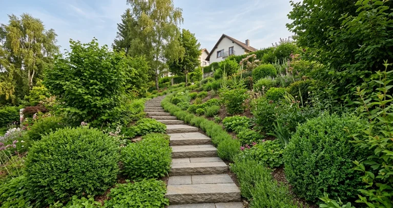 Natursteinstufen im Hanggarten bauen: So gelingt der Weg ohne Beton