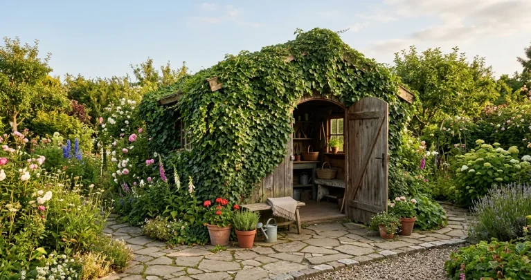 Gartenhäuschen als Rückzugsort einrichten: So gelingt die grüne Leseecke
