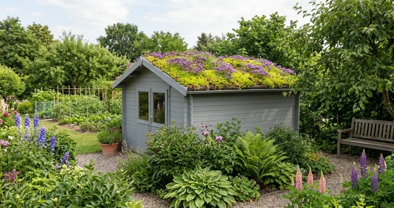 Gründach auf dem Gartenschuppen: So gelingt die einfache Dachbegrünung