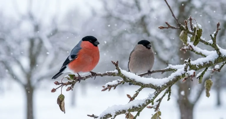 Gimpel im Winter: Der rotbrüstige Knospenfresser und wie man ihn im Garten fördert