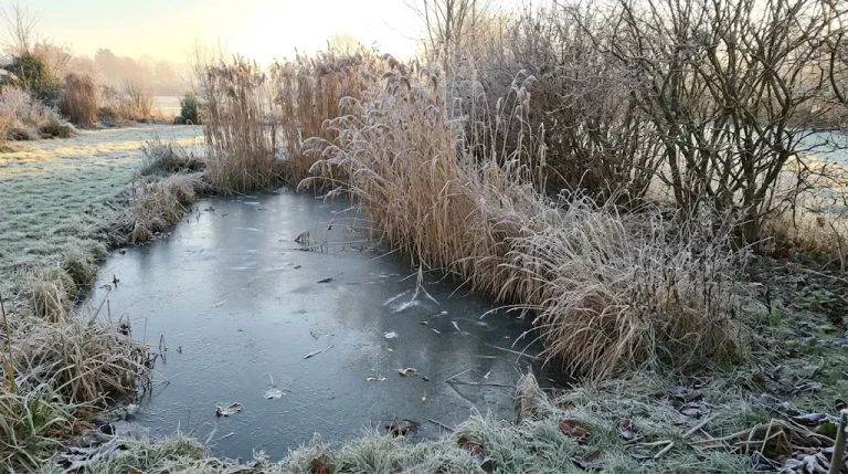 Gartenteich winterfest machen: Laub entfernen, Eis richtig behandeln und Faulschlamm vermeiden