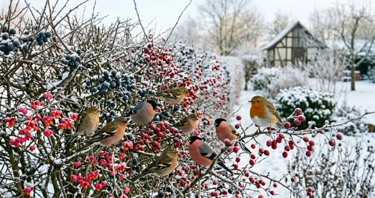 Vogelschutzhecke pflanzen: Schlehe, Weißdorn und Pfaffenhütchen für den Winter